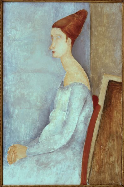 Jeanne Hébuterne sitzend, im Profil von Amedeo Modigliani